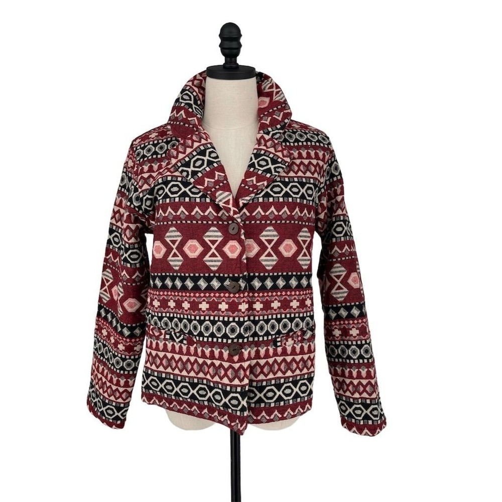 Sacred Threads Women's L Vintage‎ Geometric Print Jacket Multicolor